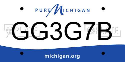 GG3G7B Michigan License Plate