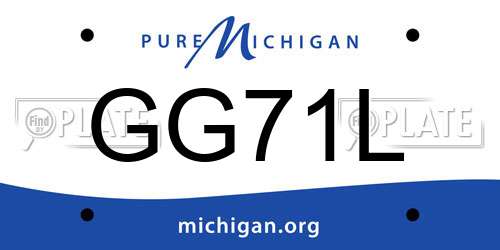 GG71L Michigan License Plate