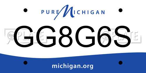 GG8G6S Michigan License Plate