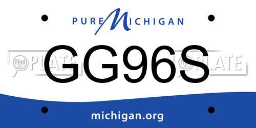 GG96S Michigan License Plate