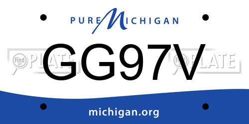 GG97V Michigan License Plate
