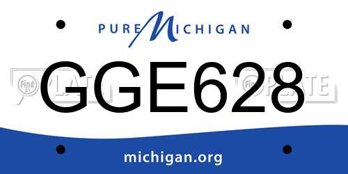GGE628 Michigan License Plate