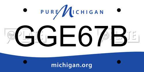 GGE67B Michigan License Plate
