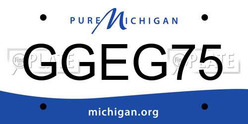 GGEG75 Michigan License Plate
