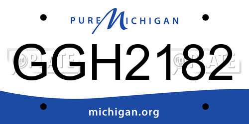 GGH2182 Michigan License Plate