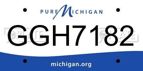 GGH7182 Michigan License Plate