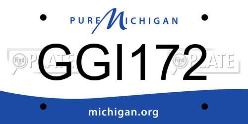 GGI172 Michigan License Plate