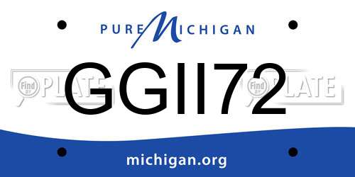 GGII72 Michigan License Plate