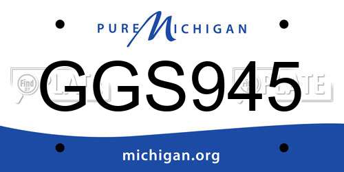 GGS945 Michigan License Plate