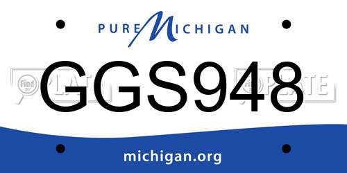 GGS948 Michigan License Plate
