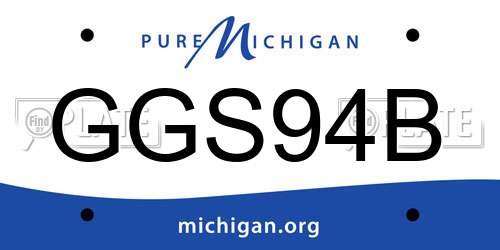 GGS94B Michigan License Plate
