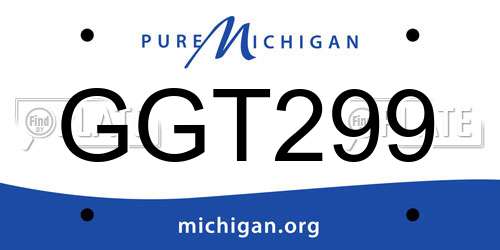 GGT299 Michigan License Plate
