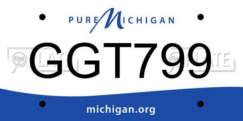 GGT799 Michigan License Plate
