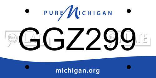 GGZ299 Michigan License Plate