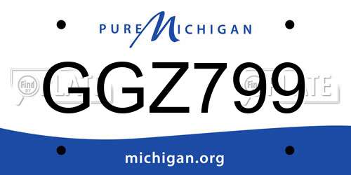 GGZ799 Michigan License Plate