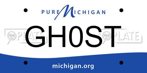 GH0ST Michigan License Plate