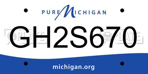 GH2S670 Michigan License Plate