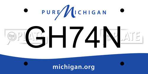 GH74N Michigan License Plate