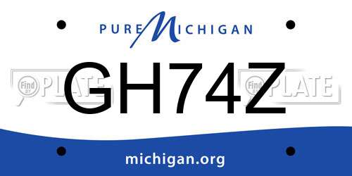 GH74Z Michigan License Plate