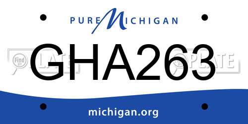 GHA263 Michigan License Plate