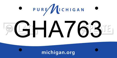 GHA763 Michigan License Plate