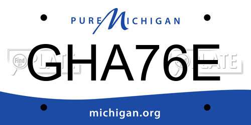 GHA76E Michigan License Plate
