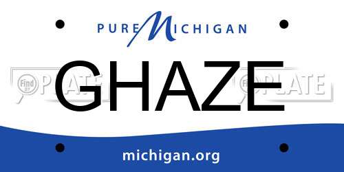 GHAZE Michigan License Plate