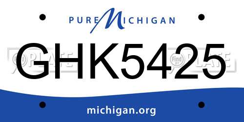 GHK5425 Michigan License Plate