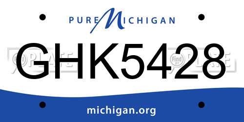 GHK5428 Michigan License Plate