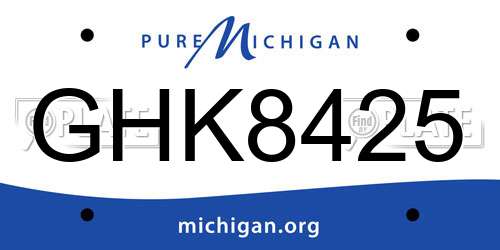 GHK8425 Michigan License Plate