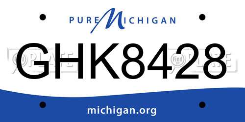 GHK8428 Michigan License Plate