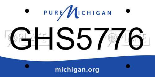 GHS5776 Michigan License Plate