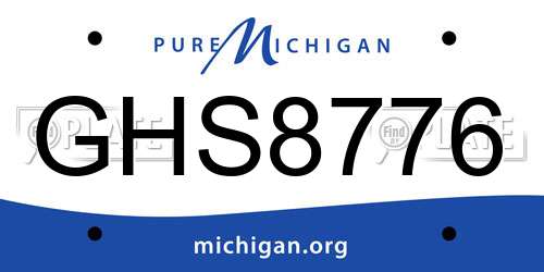 GHS8776 Michigan License Plate
