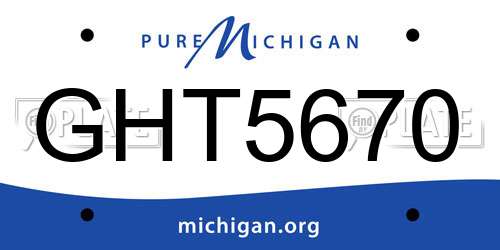 GHT5670 Michigan License Plate