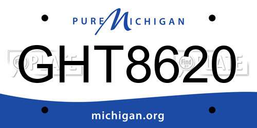 GHT8620 Michigan License Plate