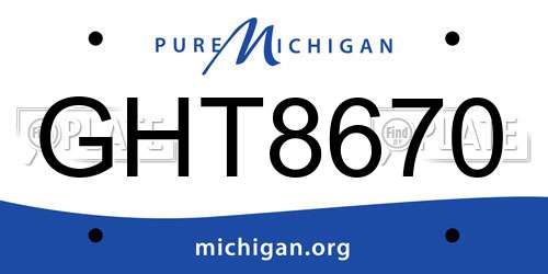 GHT8670 Michigan License Plate