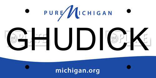 GHUDICK Michigan License Plate