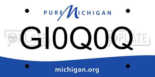 GI0Q0Q Michigan License Plate