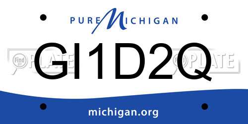 GI1D2Q Michigan License Plate