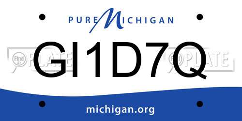 GI1D7Q Michigan License Plate