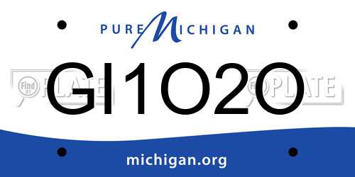 GI1O2O Michigan License Plate