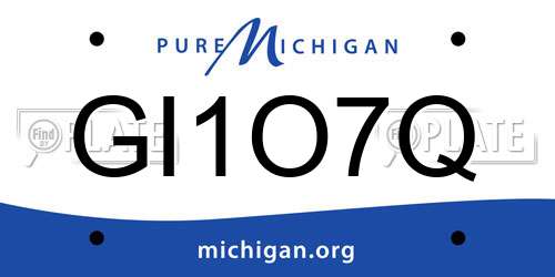 GI1O7Q Michigan License Plate