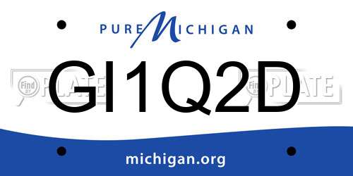 GI1Q2D Michigan License Plate
