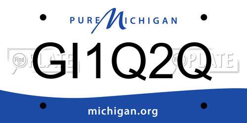 GI1Q2Q Michigan License Plate
