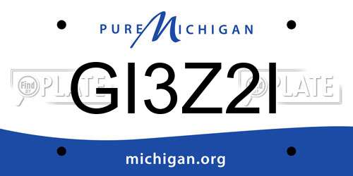 GI3Z2I Michigan License Plate