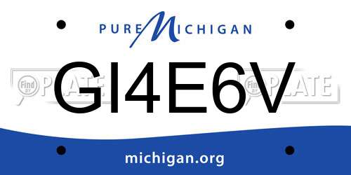 GI4E6V Michigan License Plate