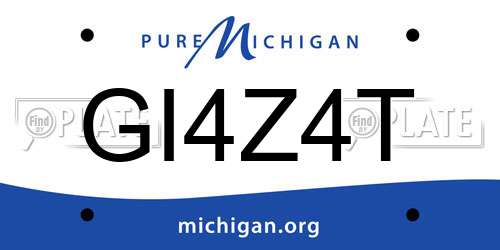 GI4Z4T Michigan License Plate