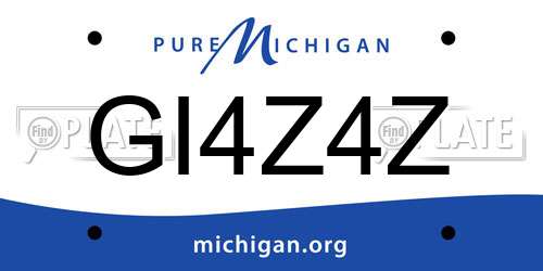 GI4Z4Z Michigan License Plate