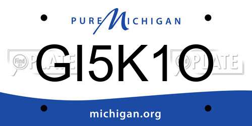 GI5K1O Michigan License Plate