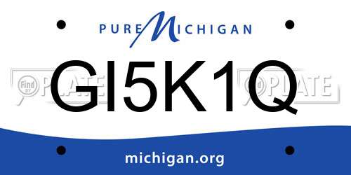 GI5K1Q Michigan License Plate